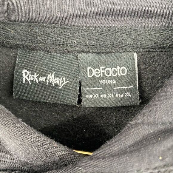 DeFacto Rick and Morty Printed Black Hoodie XL - Picture 2 of 3
